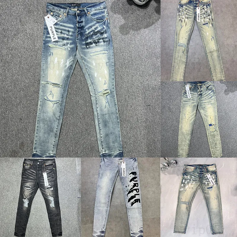 Große Größe Lila Jeans Männer Frauen Lila Markenjeans Designer Gerade Hosen Streetwear Denim Hosen Herren Mode Mehrfarbig Punk Hose Herren Hiphop Jeans Amirs