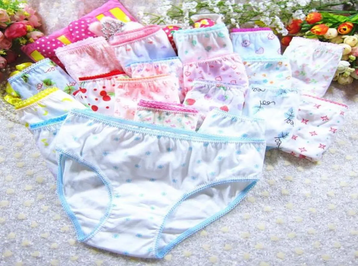 Panties 12pcsLot Girl Cotton Briefs Cute Flowers Baby Kids Underwear Size 110150 For 312T5018484