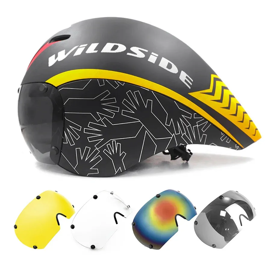 TT Ciclismo Capacete Lente Óculos Triathlon Tri Aero Road Bike Capacete Timetrial Race Capacete Homens Casco Ciclismo Acessórios 240222