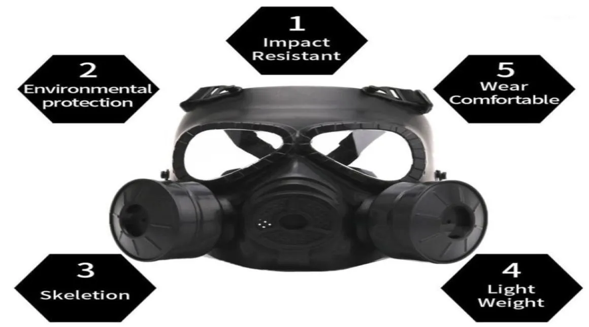 Hood taktyczny 2021 Style maska ​​gazowa oddychanie Kreatywna wydajność Proponowa dla CS Sprzęt polowy Ochrona Cosplay Halloween EV3793525