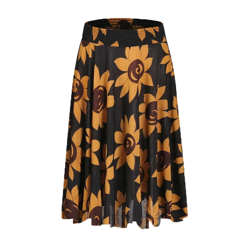 rok geruite rok casual print polyester lange rokken voor dames mode kokerrok hoge taille rok zwarte rok streetwear