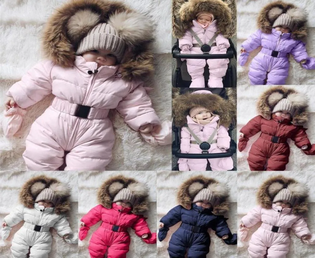 W dół płaszcz zimowe ubrania niemowlę niemowlę snowsuit dziewczyna romper kurtka z kapturem kombinezon ciepłe gęste strój dzieci odzież wierzchnia 5124527