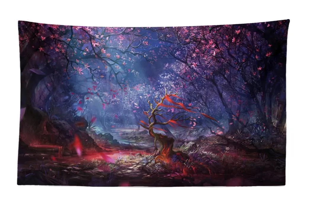 Wishing Trees 3D Print Tapestry Wall Hanging Psychedelic Decorative Wall Carpet Bed Sheet Bohemian Hippie Home Decor Couch Throw 27334601