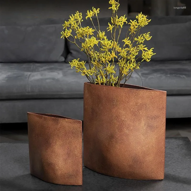 Vases Vase en céramique carré géométrique arrangement de fleurs ornements artisanaux personnalisés pot de fleurs décoration de la maison