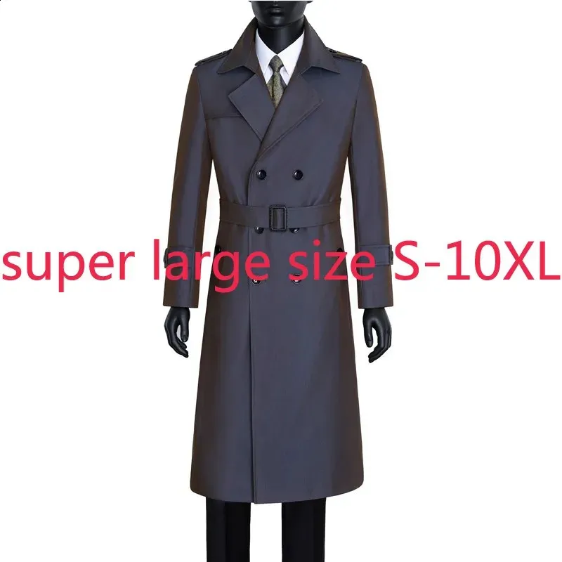 Ankunft Mode Hohe Qualität X-lange Casual drehen-unten Kragen Zweireiher Dicke Chameleon Mantel Männer Plus Größe s-8XL9XL10XL 240228