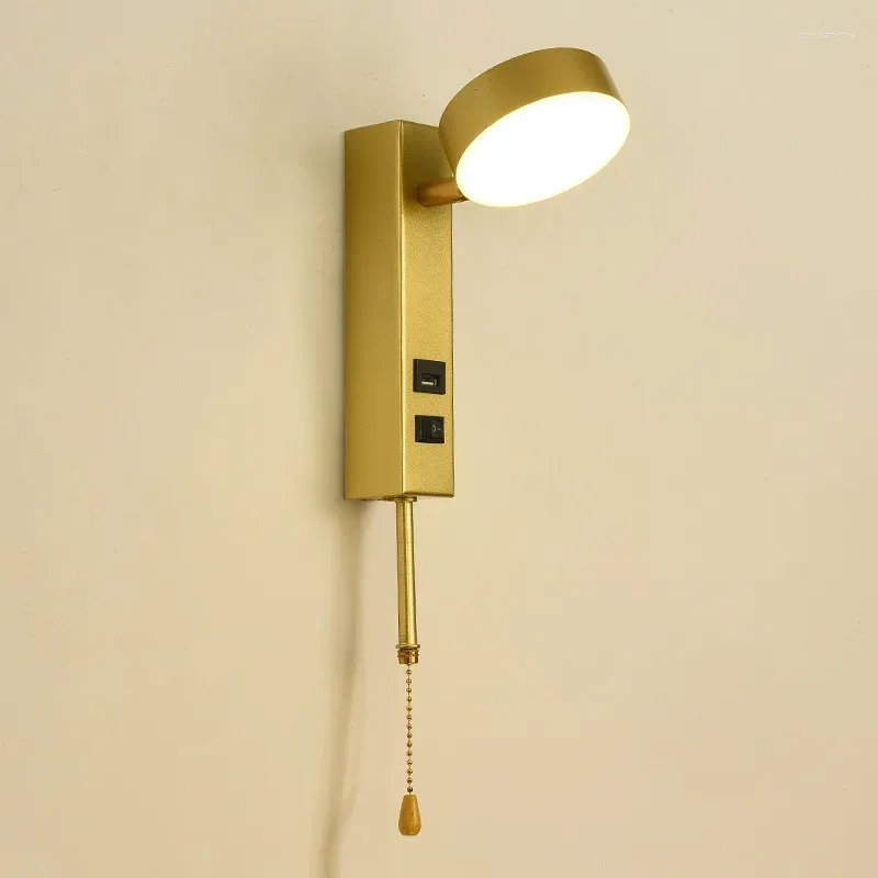 Duvar lambası Yaratıcı USB Üç Boyu Dimmabable Yatak Odası Başucu Işığı Switch Minimalist Okuma LED Işıklar
