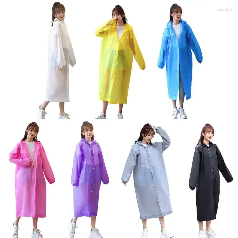 Capas de chuva adulto poncho com capuz reutilizável impermeável compacto para viagem pulôver jaqueta de chuva terno snap leve capa de chuva