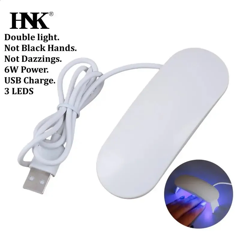1pc 3 LED 6W 80cm mini UV LED light USB charging gel curing machine nail dryer 240305