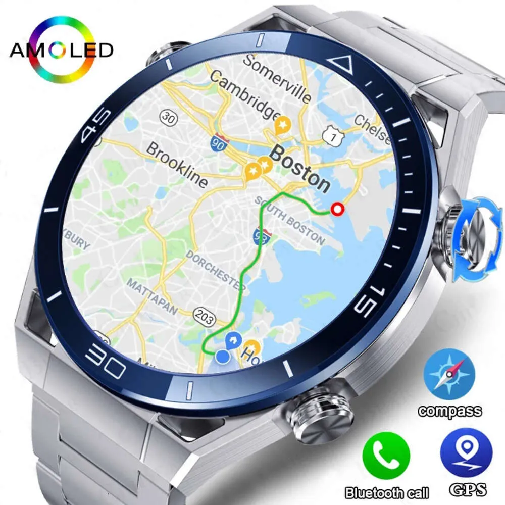 2024 Nieuwe Ecg + Ppg Smart Horloge Mannen Gps Sport Track Fiess Horloges Outdoor Kompas Bluetooth Oproep Hd Full touch Screen Smartwatch