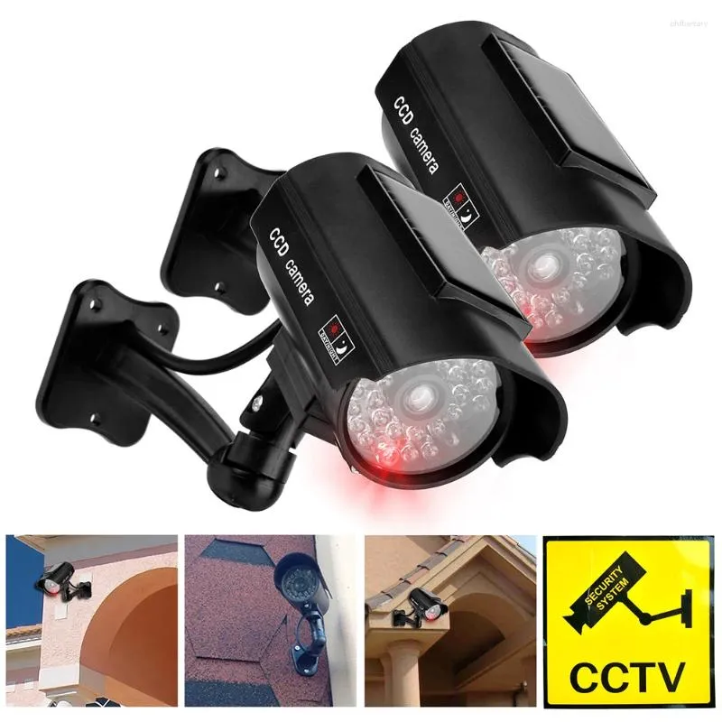 Dummy CCTV Camera Weatherproof Fake Imitation With Flashing Red LED Light Cam Theft Deterrent For Outdoor Indoor