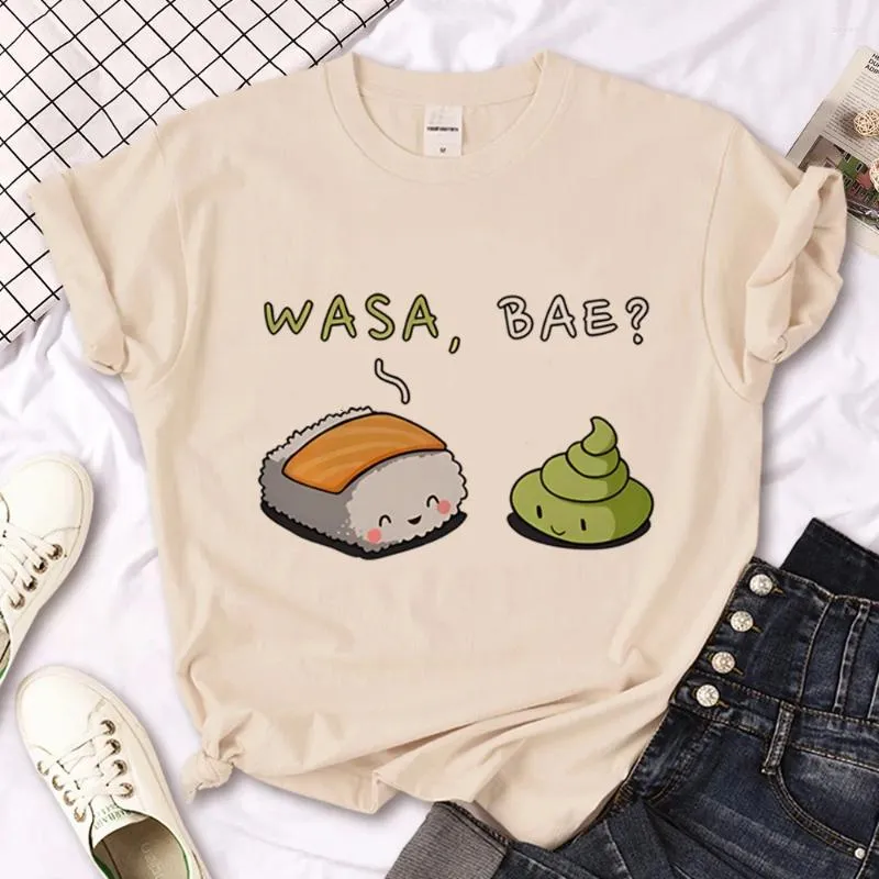 Dames T-shirts Sushi T-shirts Dames Grafisch Ontwerper Zomer Tee Vrouwelijke Manga Kleding