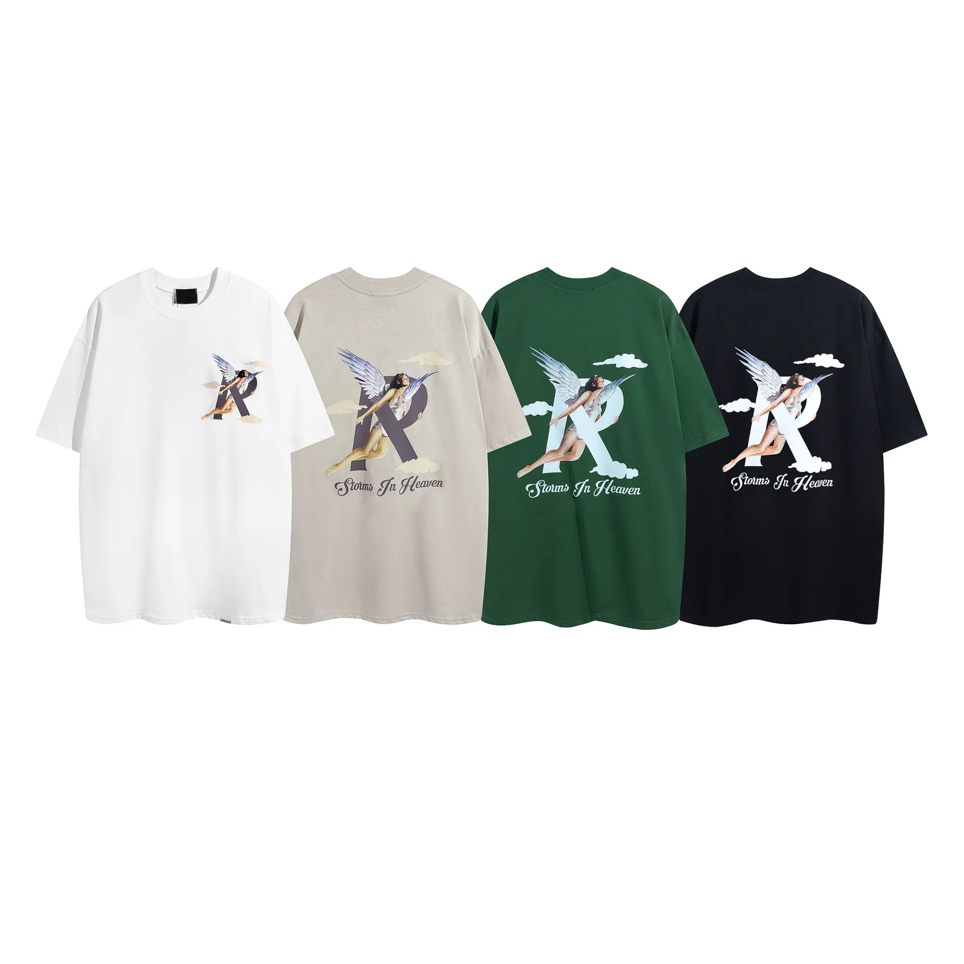 Herren T-Shirts Designer T-Shirt Sommer Lose Tees Brands Casual Shirt Engel Brief R gedrucktes Kurzarm-T-Shirt für Männer und Frauen