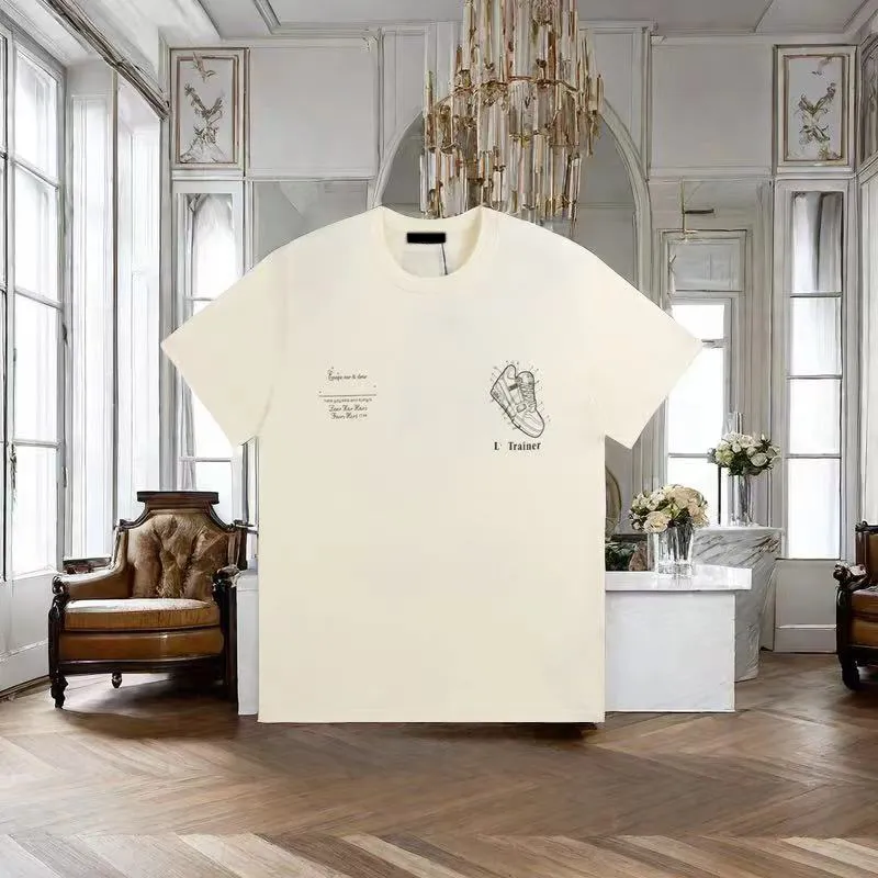 Europese Station Lente Zomer Nieuw High-end Modemerk Voor Na Kleine Herenschoenen Letter Casual T-shirt Met Korte Mouwen Mannen En Vrouwen Hetzelfde