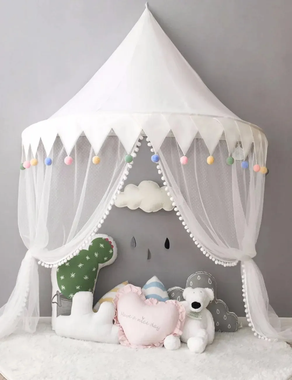 Namiot dla dzieci Play House Portable Princess Castle Dzieci TEPEE Baby Crib Netting Infant Mosquito Bed Canopy 240223