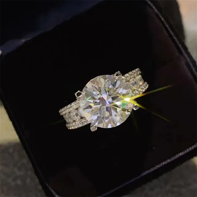 Echter 2-Karat-8-mm-Ehering für Damen, 925er Sterlingsilber, Farbe D, VVS-Diamant, Verlobungsring, feiner Schmuck mit Gra_voghion.com
