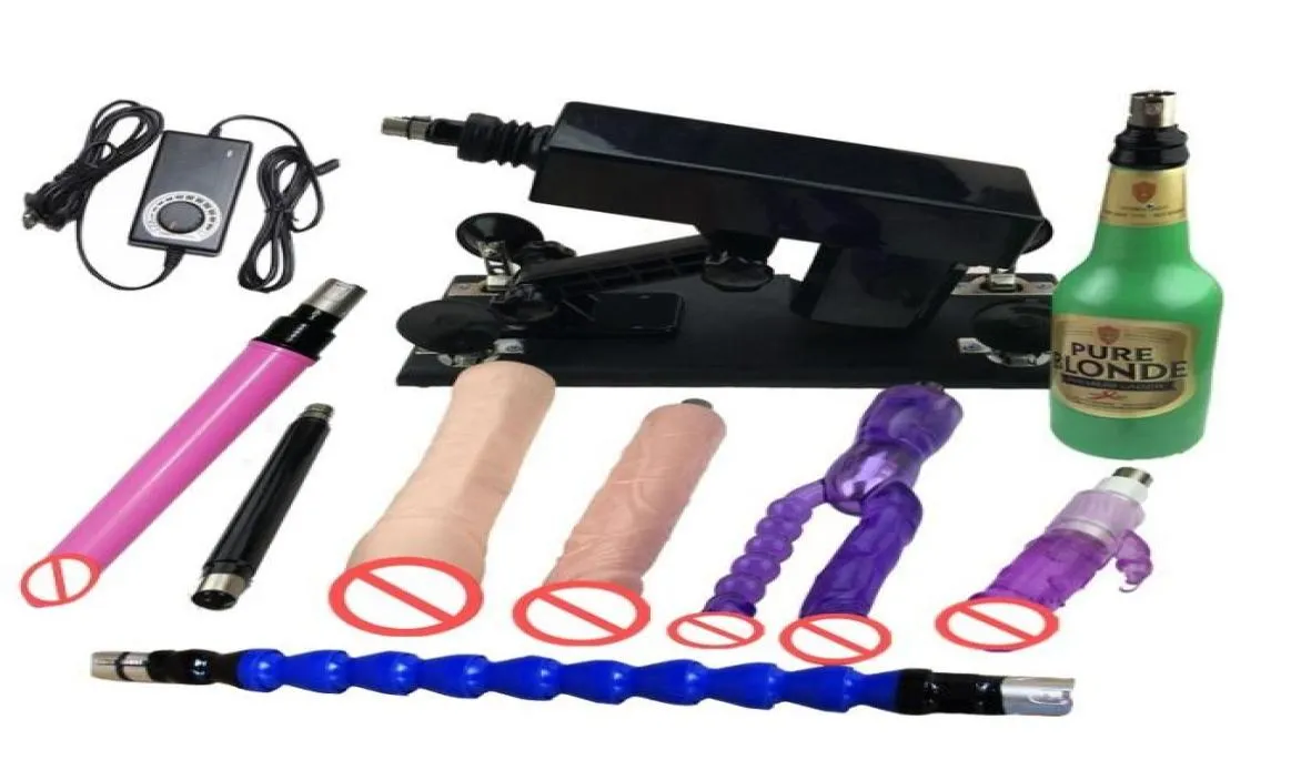 Set completo di mitragliatrici automatiche di lusso per uomini e donne, macchina dell'amore con tazza per masturbazione maschile e molti dildo9131735