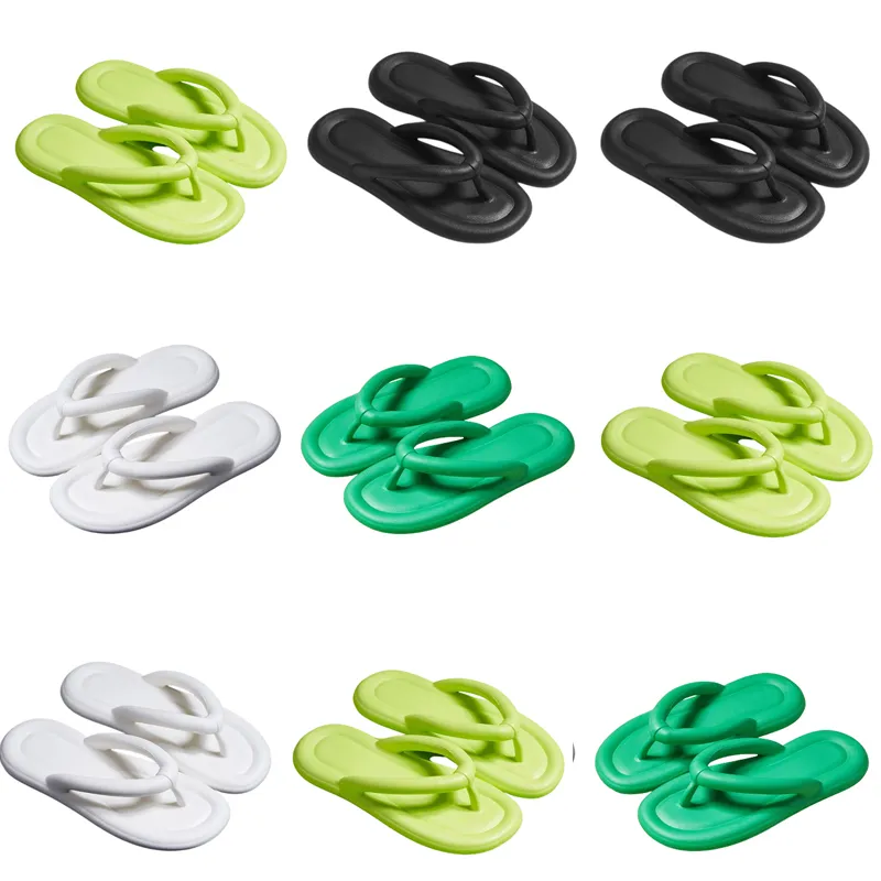 صيف منتجات جديدة من النعال المصمم للنساء أحذية أبيض أسود خضراء مريحة مريحة Flop Slipper Sandals Fashion-023 Womens Flat Slides Gai Outdoor