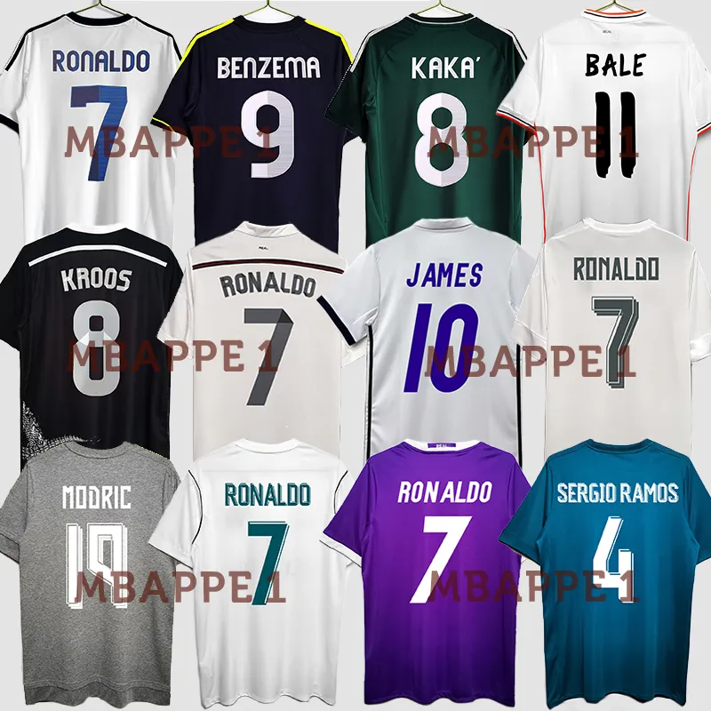 12 13 14 Ronaldo KROOS MODRIC retro soccer jerseys vintage 15 16 17 18 R.CARLOS Guti BALE KAKA SERGIO RAMOS Real Madrids classic football shirt