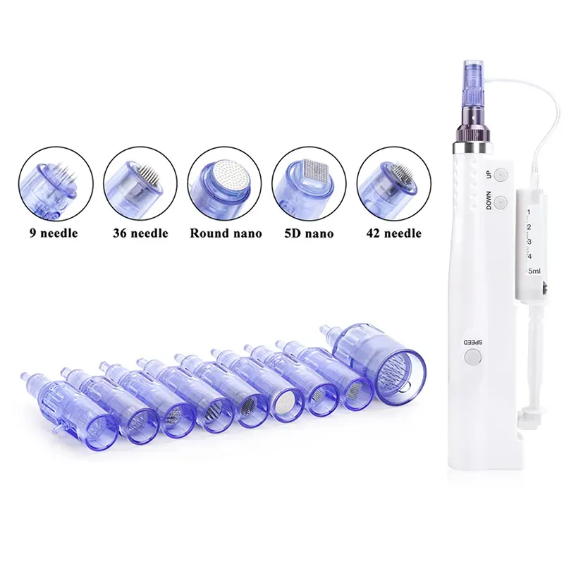 Microneedle Cartridges For Mini Hydra Gun Mesotherapy Injector Auto Derma Stamp Pen Needle with Syringe Tube