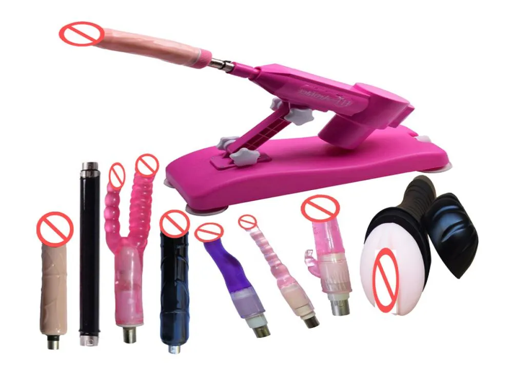 Mitragliatrice automatica del sesso con molti accessori per dildo Robot per rapporti sessuali che fa l'AMORE Masturbatore femminile retrattile macchina 9085024