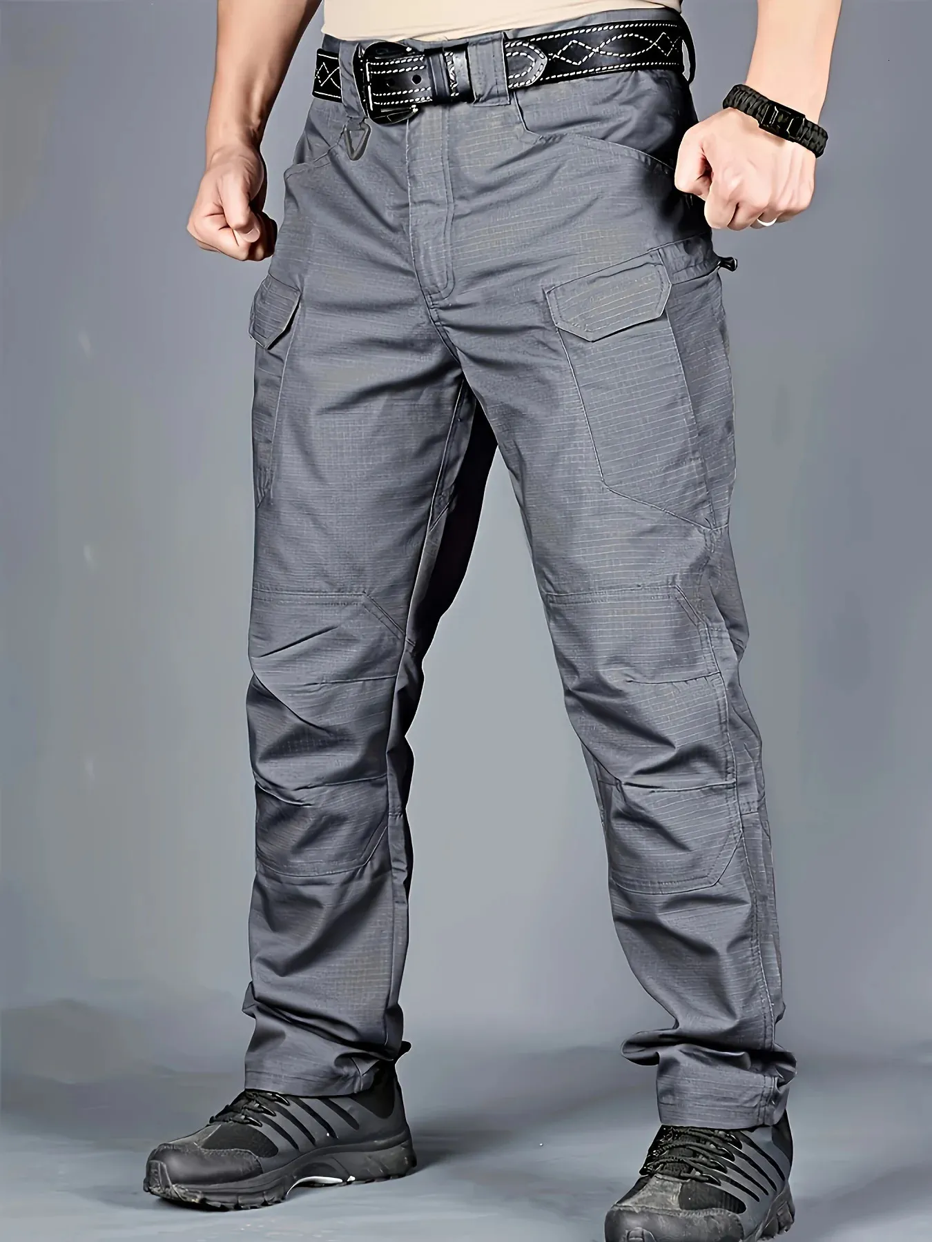 Pantalon cargo mince pour hommes de grande taille avec poches latérales pour le printemps et l'été Pantalon ample surdimensionné tactique pour les hommes grands et grands 230226