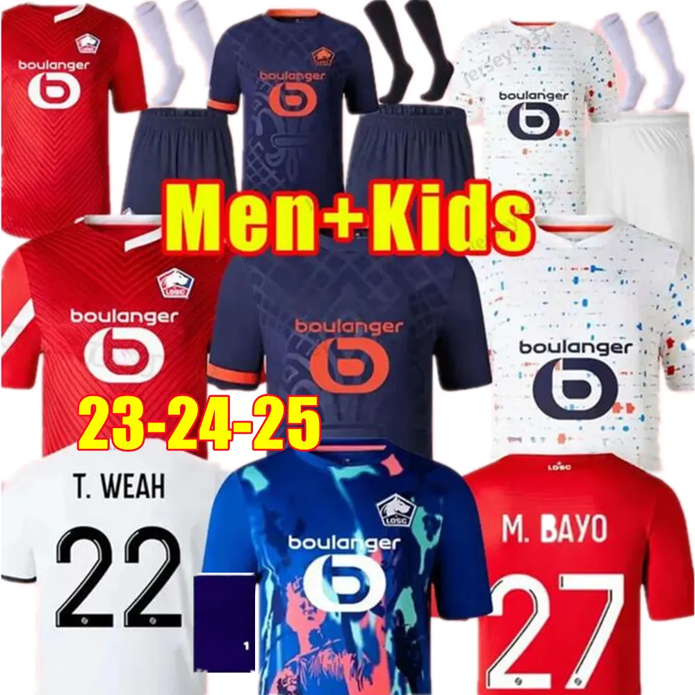 23 24 Maillots de football LOSC Lille UMTITI Blanc CABELLA J DAVID YAZICI ANDRÉ OUNAS Maillot de football Lille Olympique M.BAYO Maillot Adulte Enfants Kit ZHEGROVA Équipement 2023