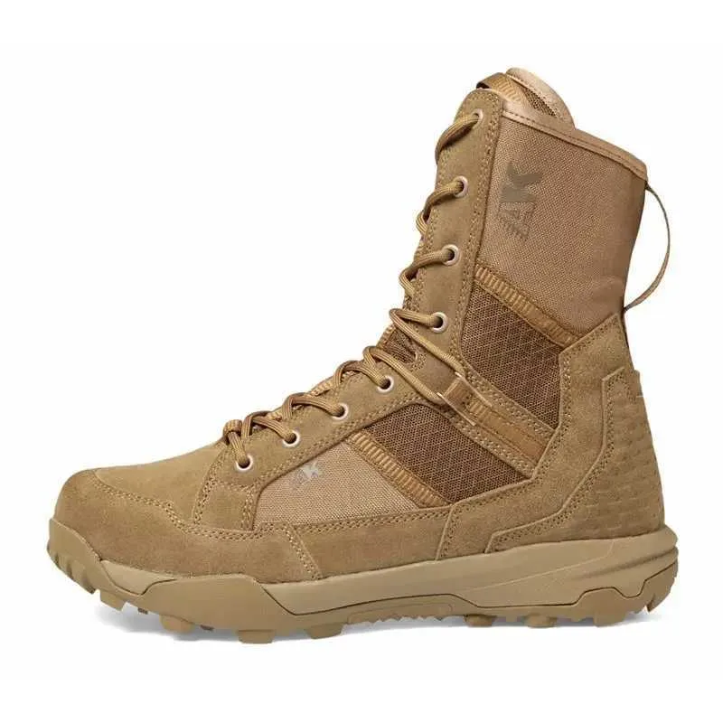 Scarpe da esterno Sandali Combattimento Stivali in vera pelle Uomo Arrampicata Allenamento Stivali tattici impermeabili leggeri Escursionismo all'aperto Scarpe militari in mesh traspirante YQ240301