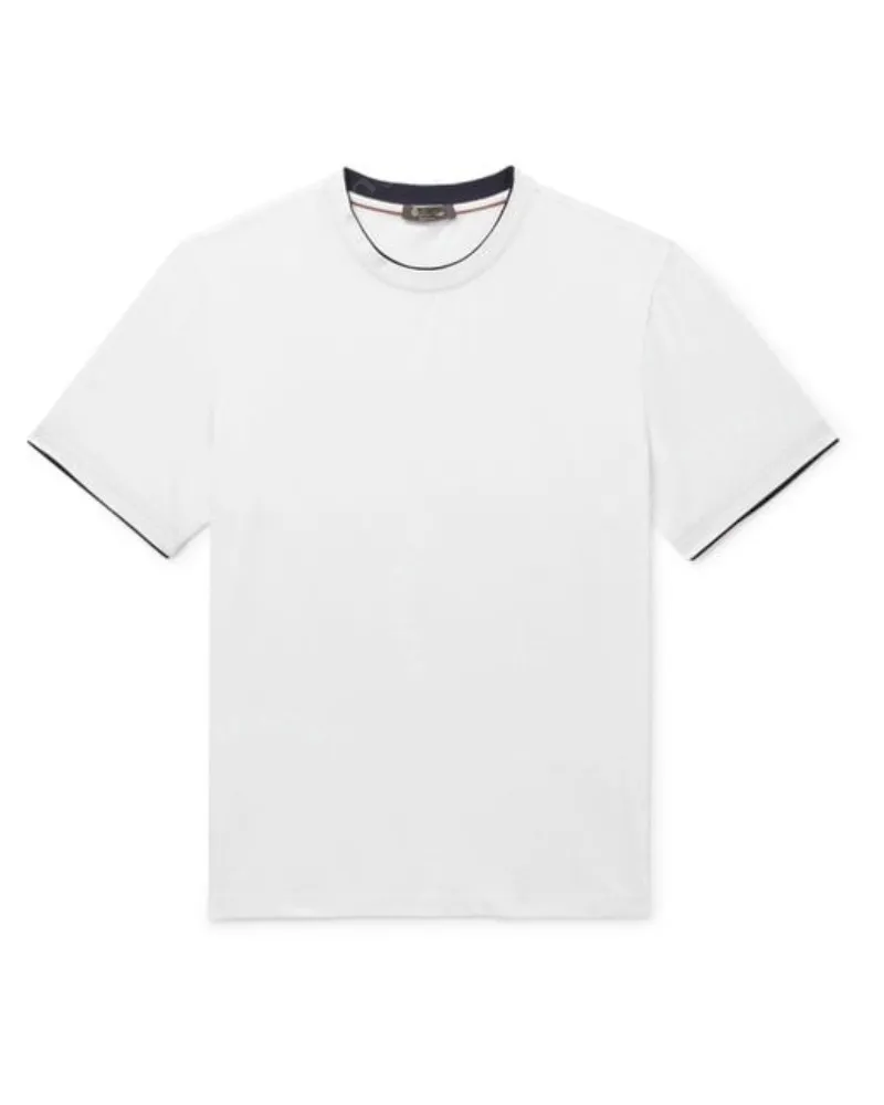 Camiseta masculina designer loro piano é detalhada com acabamentos contrastantes ao longo da gola mangas curtas tops camisetas de verão