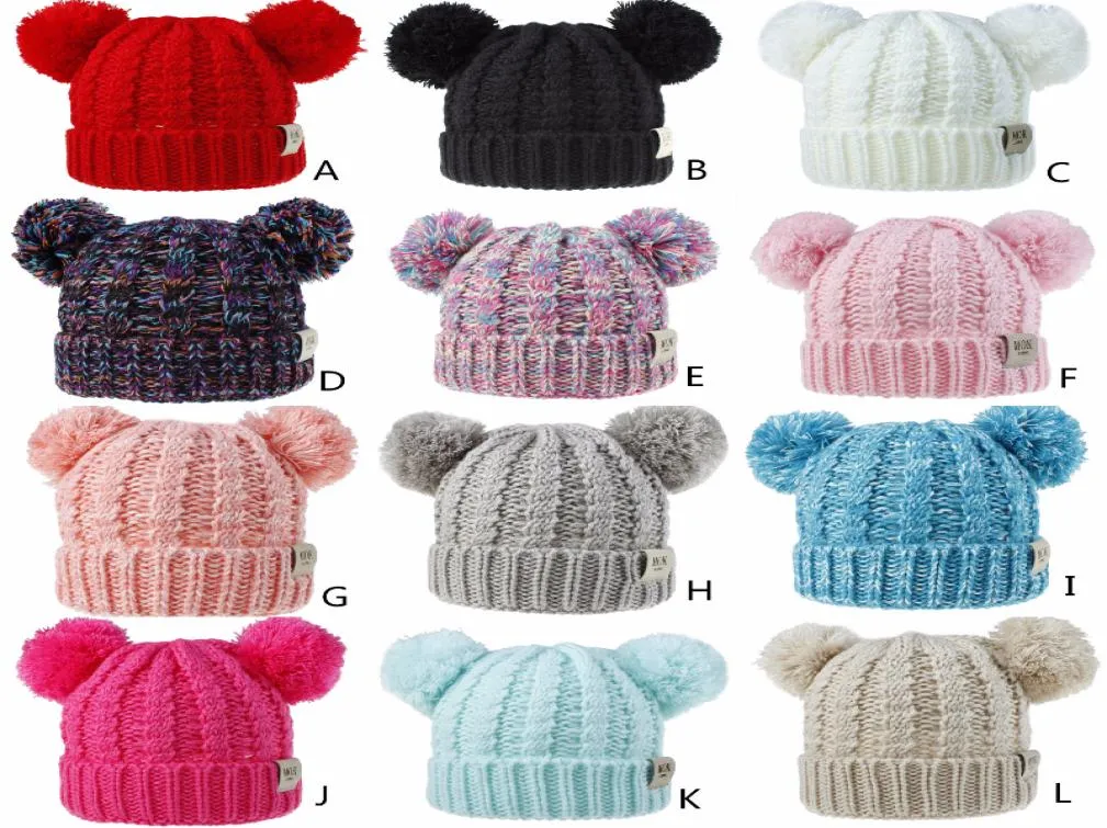 MOK Kids Beanies Bonnet Knitted Caps Visor Cup Children039s Winter Autumn Warm Hats Weave Beanies Unisex Hat Casual Cap Headgea7199837