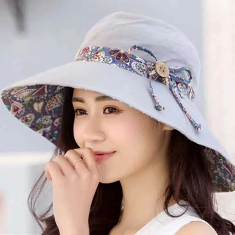 Wide Brim Hats Bucket Hats Summer Outdoor Fashion Womens Big Brimmed Hat Sunscreen Travel Mountaineering Sun Female Tide Anti Violet Beach Cap L59 J240305