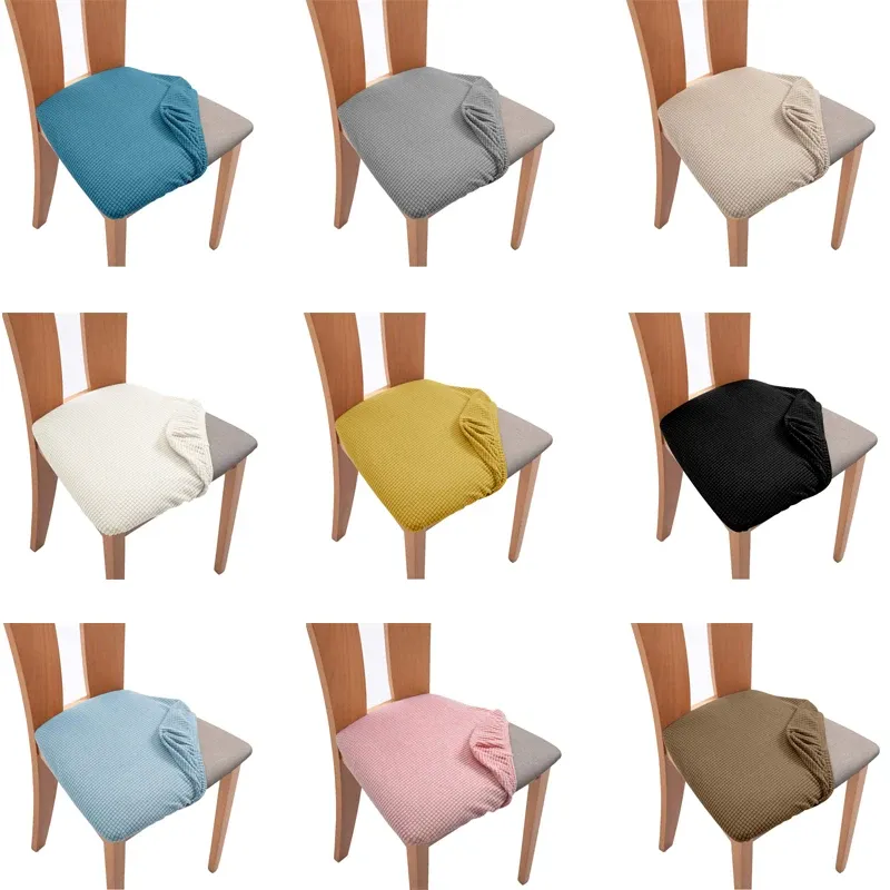 Jacquard stoltäckning för matsal elastisk kudde täckning mjukt säte täcker andas skyddsmöbler billig täckning för hem