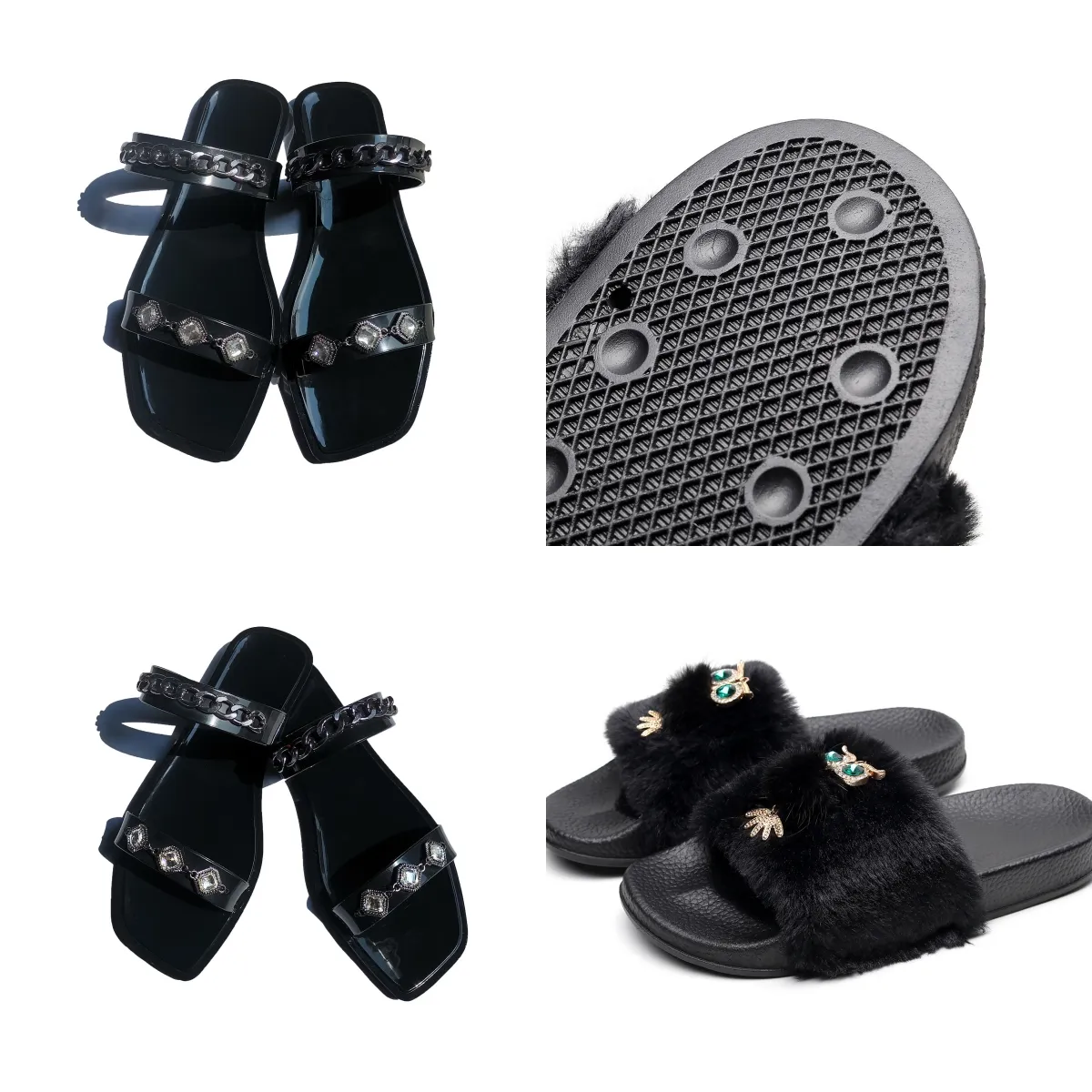 2024 Designer Pantoufle Blanc Noir Femmes Été Talon Sandale Qualité Mode Pantoufle Imprimé Pantoufle Plate Plate-Forme Tongs Plage Classique Sandale Plate Taille