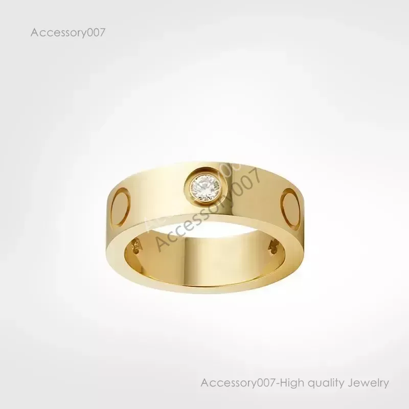 anelli di gioielli firmatiLove Designer Rose Sier 4mm 5mm 6mm placcato oro con diamanti per gli amanti Anello anniversario di matrimonio gioielli firmati regalo con scatola rs
