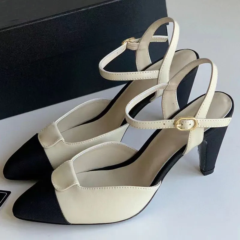 Nouvelle arrivée Femmes Sandales à talons hauts d'été avec une sangle de boucle en cuir authentique de haute qualité robe de fête de fête sexy sandales