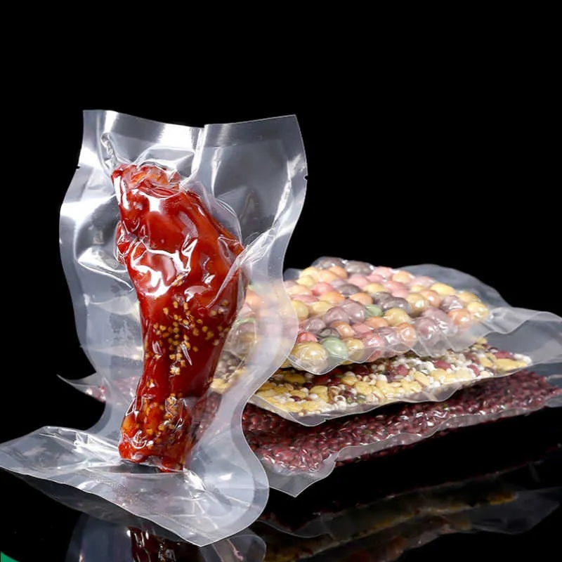 Clear Flat Foods Vacuum Plastic Packaging Bags Keep Fresh Mylar Open Top Heat Seal Freshness Pouch For Snack Dried Fruit Kernels Coffee Bean Rice Tea Ziploc Freezer
