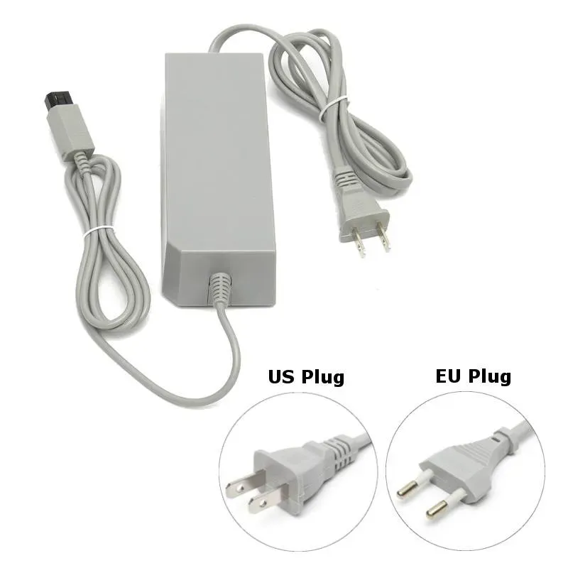 Factory wholesaler Replacement AC Adapter Adaptor Power supply Charger Cable for Wii console US EU Plug