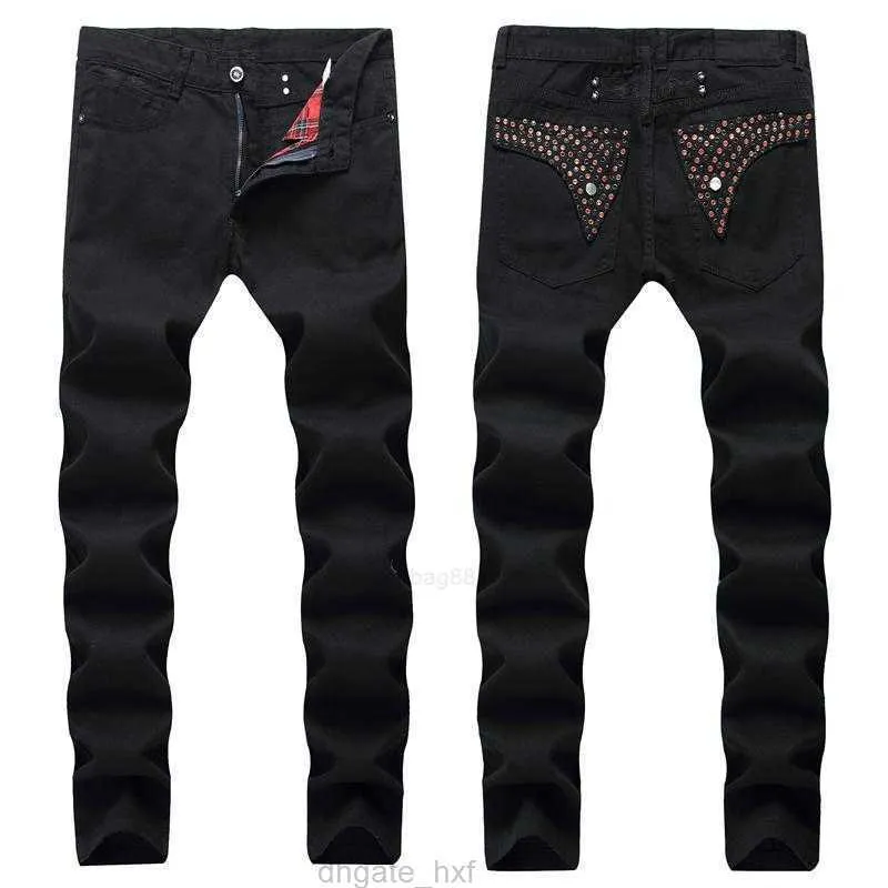 2020 nouveaux hommes droit coupe ajustée Biker jean avec fermeture éclair vêtements pour hommes trou distrait Style Streetwear luxe Robin jean