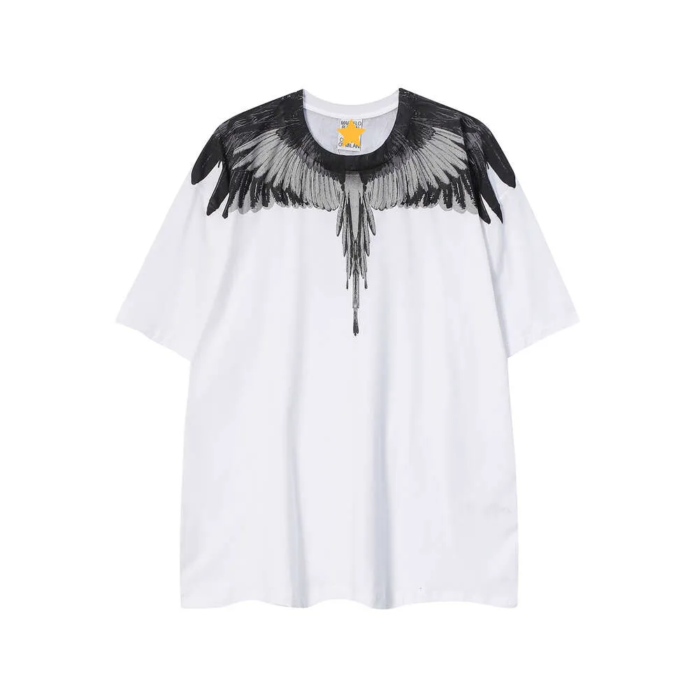 Modemärke MB Kort ärm Marcelo Classic Phantom Wing T-shirt Färgfjäder Lightning Blad Par Half Sleeve T Shirt Designer Men's Shirt Wing T Shirt QQW6