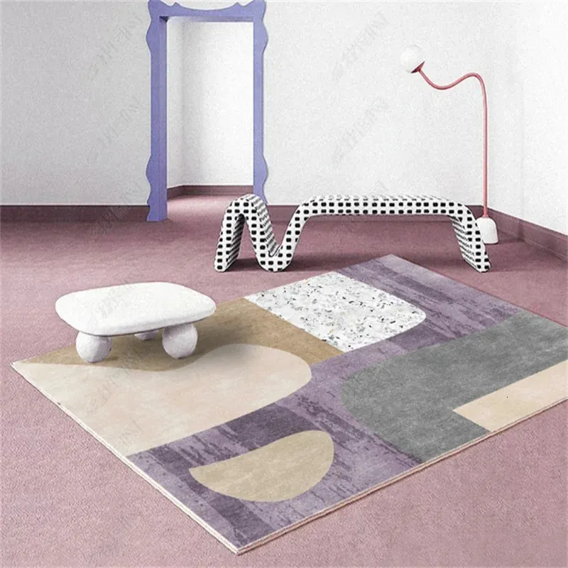 Nordic Abstract el Homestay Decoration Carpet Modern Art Study Cloakroom Nonslip Rug Home Balcony Bathroom Porch Entry Rugs 240223