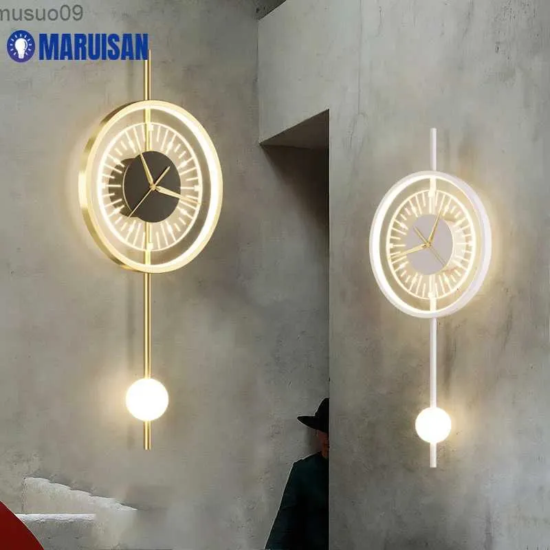 Wall Lamp Clock LED Wall Lamp Modern Wall Light Wall Sconces Indoor Lighting Home Decor For Bedside Corridor Aisle Hotel Living Room Light