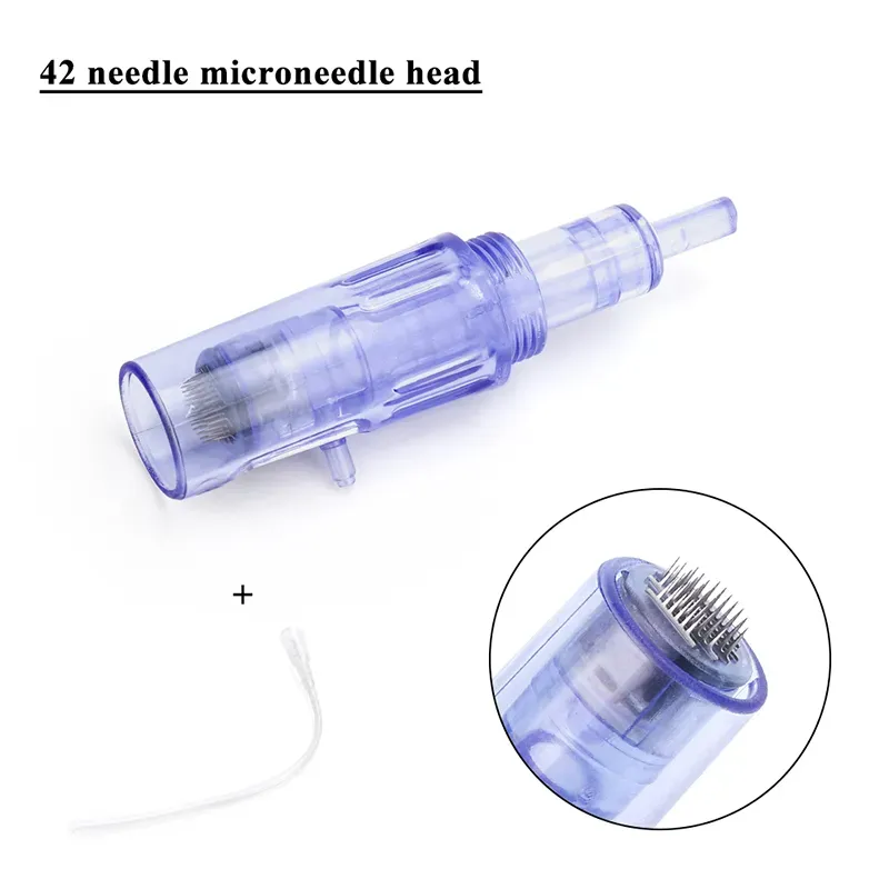 Microneedle Cartridges For Mini Hydra Gun Mesotherapy Injector Auto Derma Stamp Pen Needle with Syringe Tube