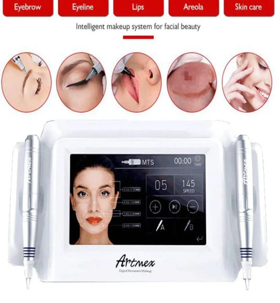 Draagbare professionele permanente make-up tattoo machine Digitale Artmex V8 Derma Pen Touchscreen Wenkbrauw Liplijn MTS PMU Huidverzorging B6183116