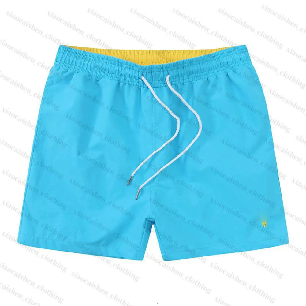 24SS Mens Shorts Designer Verão Swim Ralphs War Horse Bordado Respirável Praia Laurens Curto Polo Quick Dry Surf Malha Tecido Curto Nadar Shorts