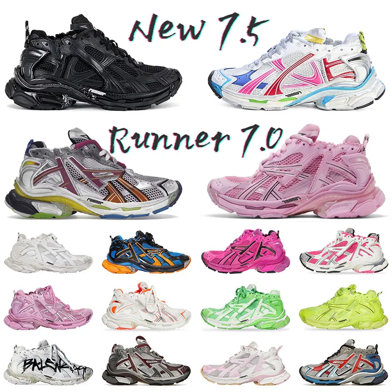 Balenciaha Runner 7.0 Track 7.5 Designer Damen Herren Kleid Schuhe Paris Trainer Schwarz Weiß Rosa Blau Burgund Dekonstruktion Turnschuhe Joggen Wandern 7 Turnschuhe