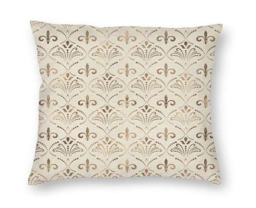 Almofada decorativa elegante flor de lis padrão capa de almofada lírio floral flor de lis caso de chão para sofá fronha legal 2454078