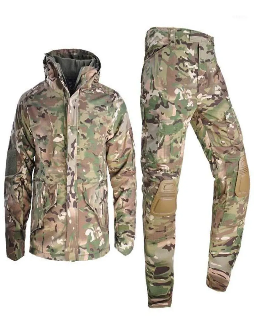 Gymkleding Heren039s Winterjassen Broek Fleece Warme jassen met capuchon Militaire tactische jas Parka's Dikke thermische windjack U4080826