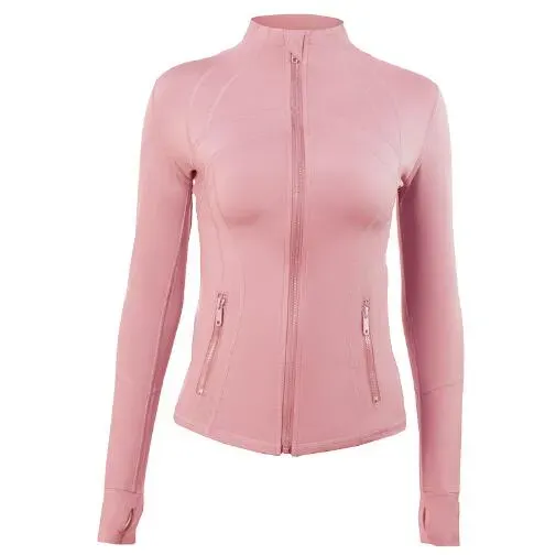 Veste de Yoga à manches longues pour femmes, tenue de sport, couleur unie, couleur chair, façonnant la taille, serrée, Fitness, Jogging, vêtements de sport pour dames