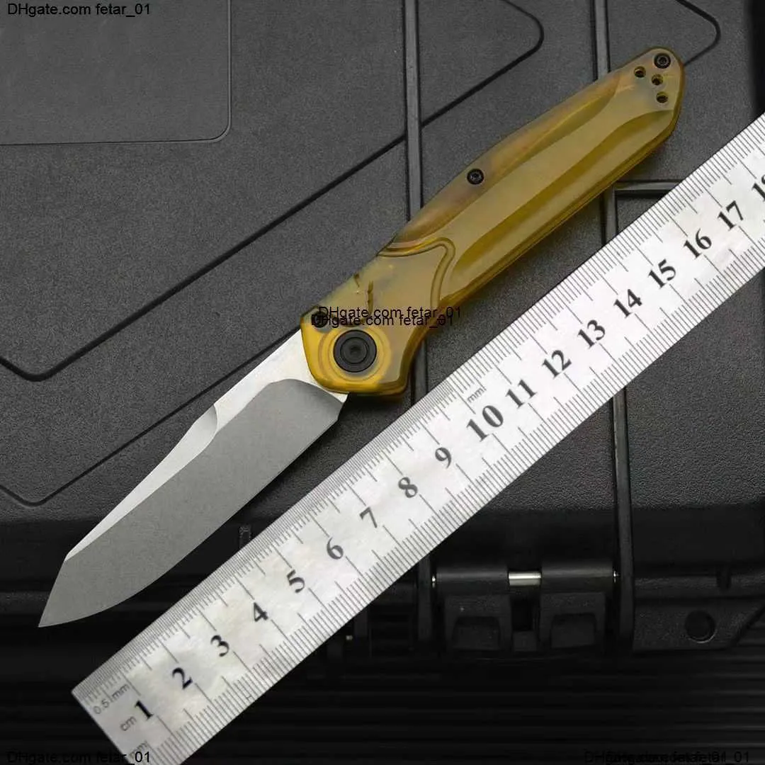 BM Transparent handle 9400 Tactical Pocket Folding Knife Outdoor Camping Safety Defense Pocket Military Knives EDC Tool