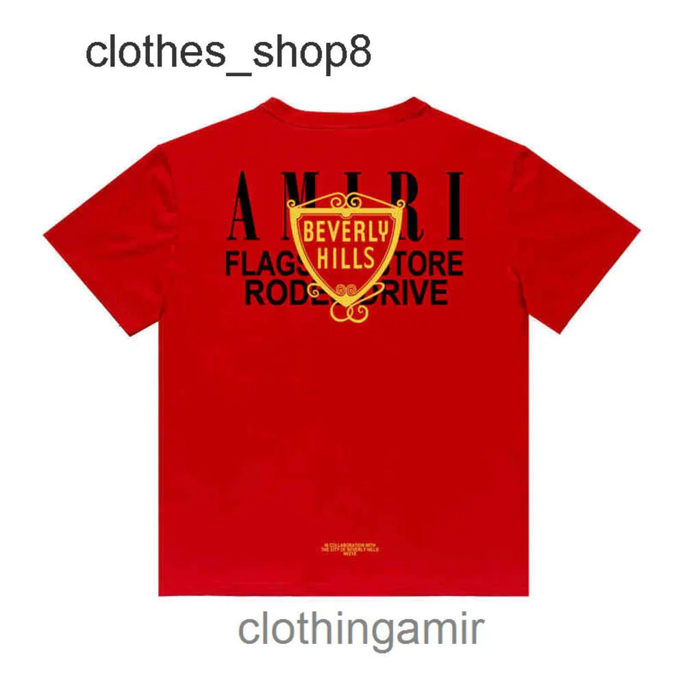 Designer Mens Shirt Tshirts Amirs t Us Gold Cup Lettered Printed Casual Hip Hop High Street Round Neck Short Sleeve T-shirt 2CVI 8 LNCM 8FL8