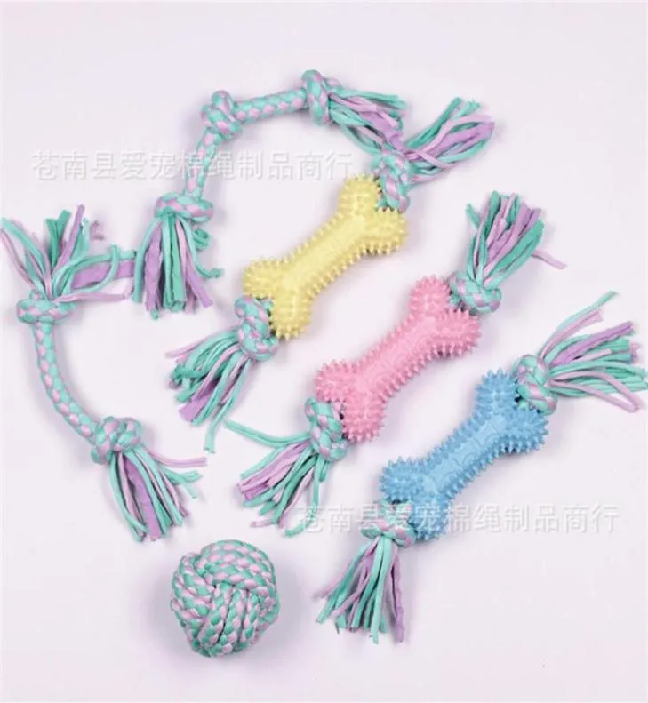 Pet cotton rope dog toy bite resistant 6Piece suit pets products302i5820119